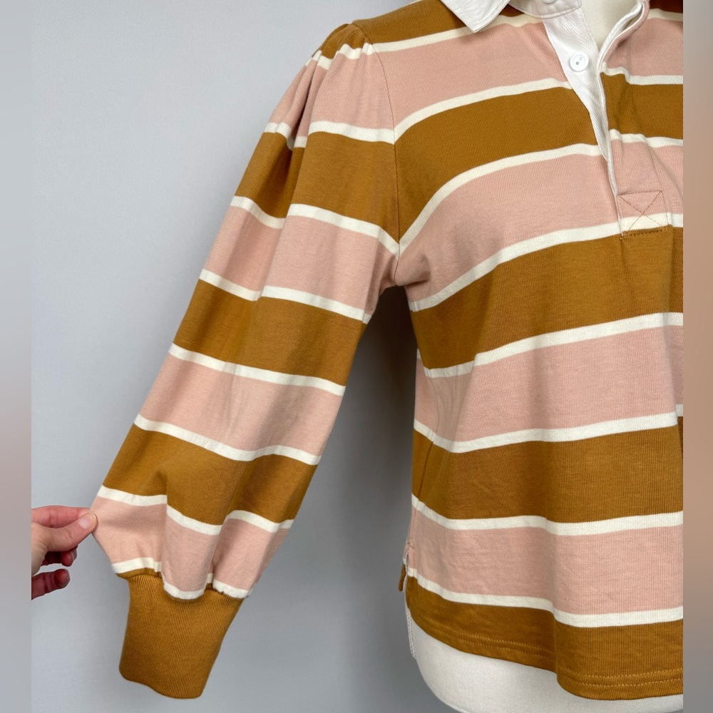 Veronica Beard Presto Rugby Shirt Long Sleeves Polo Shirt Cotton Stripes Small - Picture 6 of 10